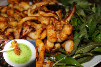 Grilled squid with DASAVI lemon chilli sauce