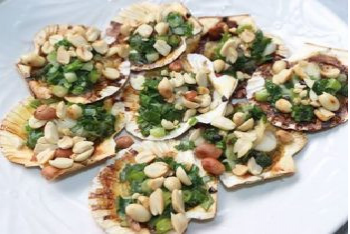 Grilled scallops